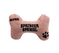 Framan Jouet pour chien avec son en forme d'os, dentition textile doux avec race brodée, accessoire pour animaux de compagnie, idéal pour jouer à la maison, divers motifs (Springer Spaniel)