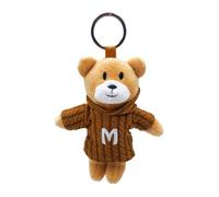 Framan Ours en peluche et anneau, vêtu d'un pull et d'une lettre initiale. Ours doux, multicolore, S