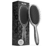 FRAMAR Brosse à cheveux démêlante à paillettes - Brosse à cheveux humides pour filles - Brosse démêlante à paillettes - Brosse démêlante - Brosse à cheveux humides pour femme - Brosse démêlante - Noir