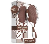 FRAMAR Brosse Demelante Cheveux Bouclés - Brosse Cheveux Bouclés Enfant, Brosse a Cheveux Demelante, Brosse à Cheveux Demelante - Chocolat - À carreaux