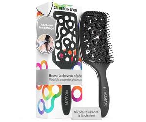 FRAMAR Brosse Démêlante Cheveux Bouclés Cheveux Bouclés, Démêlante, Noir