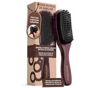 FRAMAR Brosse Poils Sanglier - Brosse Cheveux Poils de Sanglier, Pour le Volume et la Brilliance, Pour Les Coiffures Plaquées, Lissage, Hair Brush - Velours Brun