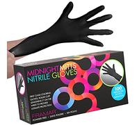 FRAMAR Gants Jetables Noir Gants Nitrile M, Gant Nitrile - Petite 100 | Noir, Gant Menage, Mecanique, Latex Jetable, Disposal Gloves Black, Nitrile Gloves