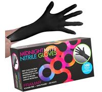 FRAMAR Gants Jetables Noir - Gants Nitrile S, Gant Nitrile Noir, Gant Menage, Mecanique, Disposal Gloves Black, Nitrile Gloves - Petite 100
