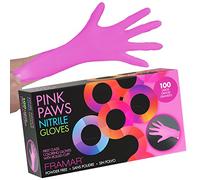 FRAMAR Gants Jetables Rose - Gants Nitrile L, Gant Jetable Latex, Gants Menage, Gants Cuisine Jetables, Nitrile Gloves, Gant De Menage - Grande 100