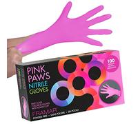 FRAMAR Gants Jetables Rose - Gants Nitrile M, Gant Jetable Latex, Gants Menage, Gant Cuisine Jetables, Gant De Cuisine, Gants Rose Latex - M 100