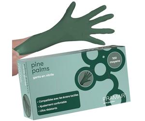 FRAMAR Gants verts jetables sans latex moyen, gants jetables moyens gants en nitrile, gants de tatouage, Guantes Desechables, 100
