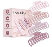 FRAMAR Grosse Pince Cheveux Femme - Pince a Cheveux Femme, Pinces à Cheveux Pour Femmes, Pince à Cheveux, Hair Clip, Pinces Cheveux, Grande Pince Cheveux - Rose 4pc