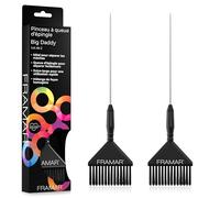 FRAMAR Lot de 2 pinceaux de teinture pour cheveux - Noir - Pour décolorer, mèches et retouches de racines - Facile à séparer et à séparer