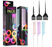 FRAMAR Lot de 3 pinceaux pour colorer les cheveux, Peigne Coiffeur Professionnel - Kit de Coiffure Pastel 3 avec Peigne à Queue Fin pour Cheveux,