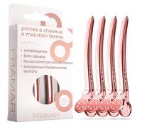 FRAMAR Lot de 4 pinces à cheveux professionnelles en or rose pour femme, pinces à cheveux pour le coiffage, Hair Clips for Styling - Extra serrées et durables