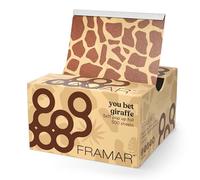 Framar Lot de 500 feuilles de papier d'aluminium pour cheveux en forme de girafe - Pour salon de coiffure, teinture pour cheveux - Antidérapantes