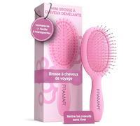 FRAMAR Mini Brosse Cheveux - Petite Brosse a Cheveux, Brosse Cheveux Voyage, Brosse Voyage, Compact Pour Les Voyages, Voyage Accessoires, Anti-casse - Rose