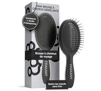 FRAMAR Mini Brosse Cheveux - Petite Brosse a Cheveux, Brosse Cheveux Voyage, Brosse Voyage, Compact Pour Les Voyages, Voyage Accessoires, Anti-casse - Noir Mat