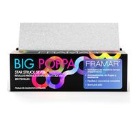 FRAMAR Papier Aluminium Coiffure - Argenté Papier Alu Professionnel, Coiffeur Accessoires Professionnel, Meches Coiffure, Très Grand- 250 Feuilles