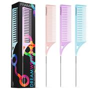 FRAMAR Peigne Coiffeur Professionnel - Kit de Coiffure Pastel 3 avec Peigne à Queue Fin pour Cheveux, Idéal pour Femme et Salon Professionnel Pastel 3