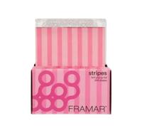 FRAMAR Papier Aluminium Coiffure - Rayures Roses Papier Alu Professionnel, Coiffeur Accessoires Professionnel, Produit Coiffure - 500 Feuilles
