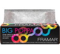 Framar Papier aluminium coiffure Big Poppa Foil Très grand Argenté 250 feuilles 40x30 cm