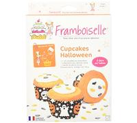 Framboiselle Kit Cupcake d'Halloween 20 Caissettes/1 Sachet de Décors Sucrés Chauve Souris/1 Prépa Gâteaux Orange