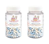 Framboiselle Pots Décors Sucrés Perles Bleu/Blanc 50 g (Lot de 2)