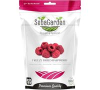 Framboises entières lyophilisées Seba Garden 100 g, 100 % framboises, sans OGM, parfaites pour la pâtisserie, sans sucre ajouté, sans gluten, végétaliennes, collation saine parfaite