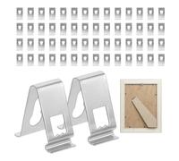 Frame Backing Clips - 100 Piece Metal Spring Hangers - V Shape Mounting | Picture Frame Clips to Hold Glass Display Photos Bulletin Boards Art Sign Dorm Walls