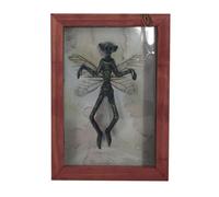 Frame De Spécimen Gothic Ghost - Bat De Résine Et Affichage D'art Momie, Pendaison Murale Sombre | Décoration De Bizarreries Pour Les Collectionneurs De Curiosité, Accent De Salle D'horreur