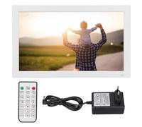 Frame d'image Numérique de 18,5 Pouces, Trame Mobile électronique LED 1080p LED avec Télécommande, Musique et Lecteur Vidéo, Réveil, Calendrier (Plug EU (100-240V))