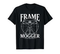 Frame Mogger Vitruvian Gym Anatomie Meme T-Shirt Graphique avec Valeur, Homme, Noir, L