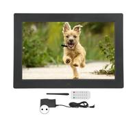 Frame Photo électronique Frame de 12 Pouces HD Image Numérique avec Télécommande Intelligente, Lecteur Vidéo et Fonction D'alarme du Calendrier D'horloge (Prise UE)