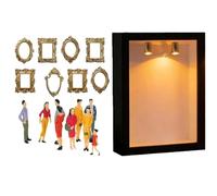 Frame - Wooden Keepsake - DIY Photo Family Memorry Display Case Frame Silhouette Box with Figurines - for Home Deceor DIY Adults Craft Wall Library Room Birthday Christmsas