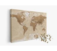 framed concept | Carte du monde avec épingles | décoration murale faite à la main avec 50 épingles dorées | idée cadeau originale