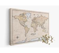 framed concept | Carte du monde avec épingles | décoration murale faite à la main avec 50 épingles dorées | idée cadeau originale