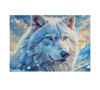Framed Loup 300 Pièces Puzzle Expert Confirmé en Carton Rigide Haute Densité Très Difficile Motif Complexe Décoration Murale Cadeau Premium 300 PCS/40x28cm