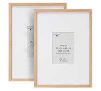 Framelane Lot de 2 cadres clip-on 30x40 cm Cadre élégant pour affiches - Chêne naturel - Finition haut de gamme - Bois durable certifié FSC - Inclut des clips métalliques