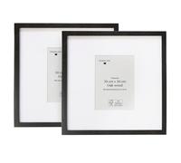 Framelane Lot de 2 cadres en bois 30x30 cm Cadre élégant en chêne noir - Finition haut de gamme - Bois durable certifié FSC - Inclut des clips métalliques