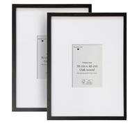 Framelane Lot de 2 cadres en bois 30x40 cm Chêne noir - Cadre photo élégant avec finition haut de gamme - Bois durable certifié FSC - Inclut des clips métalliques