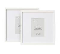 Framelane Lot de 2 cadres photo 30x30 cm Cadre élégant en chêne blanc - Finition haut de gamme - Bois durable certifié FSC - Inclut des clips métalliques