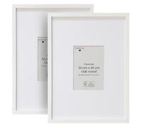 Framelane Lot de 2 cadres pour affiches 30x40 cm - Cadre élégant en chêne blanc - Finition haut de gamme - Bois durable certifié FSC - Inclut des clips métalliques
