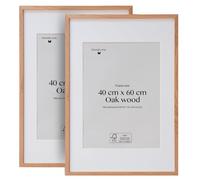 Framelane Lot de 2 cadres pour affiches 40x60 cm - Chêne naturel - Finitions élégantes - Bois certifié FSC et écoresponsable - Inclut des clips métalliques