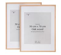 Framelane Lot de 2 cadres pour affiches 50x70 cm - Cadre en bois de chêne naturel élégant - Finition impeccable - Fabriqué en bois éco-responsable certifié FSC - Inclus des clips métalliques