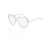 Frameless Heart-shaped One-piece Jelly Transparent Love Sunglasses for Kids, Candy Color Peach Heart Glasses