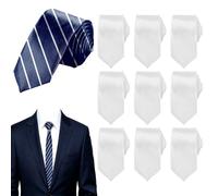 Framendino, Lot de 10 cravates blanches unies pour sublimation - Transfert thermique