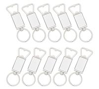 Framendino, Lot de 10 porte-clés vierges en métal avec décapsuleur