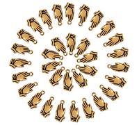 Framendino, Lot de 100 breloques dorées en forme de mains prières pour loisirs créatifs, fabrication de bijoux