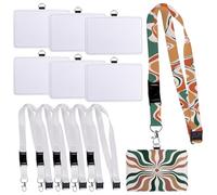 Framendino, Lot de 12 porte-cartes de travail par sublimation avec cordons vierges, transfert thermique, pochettes pour cartes d'identité, sublimation pour bureau et maison
