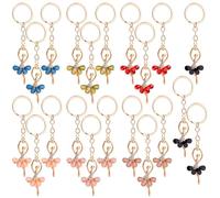 Framendino, Lot de 21 porte-clés en forme de danseuse de ballerine en cristal pour décoration, 7 couleurs, 21 Pack