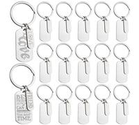 Framendino, Lot de 30 porte-clés vierges en acier inoxydable à graver pour loisirs créatifs