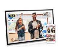 Frameo Cadre photo numérique 15,6 pouces Full HD - Écran tactile Wi-Fi avec contrôle par application, vidéos avec son, mémoire 32 Go, cadeau pour maman, parents et grands-parents