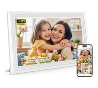 Frameo Cadre photo numérique de 10,1 po, cadre photo numérique WiFi intelligent avec écran tactile HD IPS 1280 x 800 cm, mémoire de 32 Go, rotation automatique, montage mural, partagez des photos